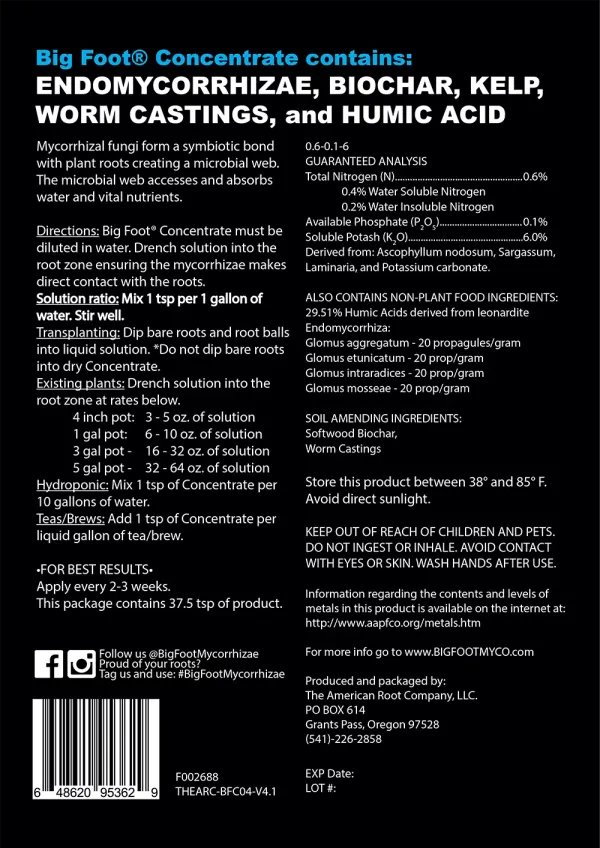 Big Foot Mycorrhizae Concentrate 8 oz.